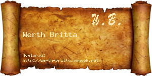Werth Britta névjegykártya